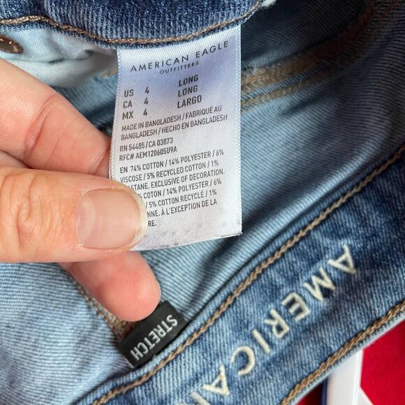 American Eagle Stretch Jeans Women Size 8 Light Blue 5-Pocket Design Zip Fly - Picture 11 of 11